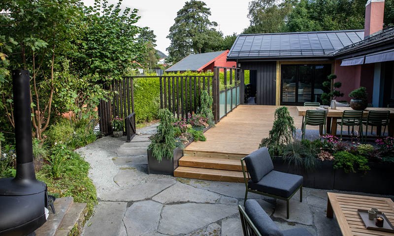 Etter bilde: Terrasse, sti og ulike soner