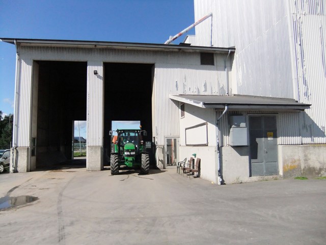 Felleskjøpets kornmottak på Kløfta. Foto